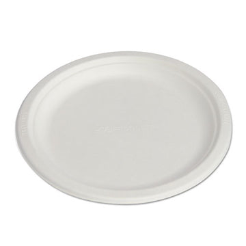 Eco-Products® Renewable And Compostable Sugarcane Plates Club Pack, 3-compartment, 10" Dia, Natural White, 50-pack, 10 Packs-carton freeshipping - TVN Wholesale